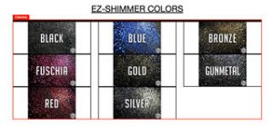 ez-shimmer palette of color options is showing product benefits