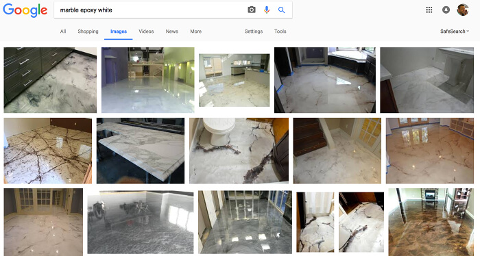 Google search: marble epoxy white floors